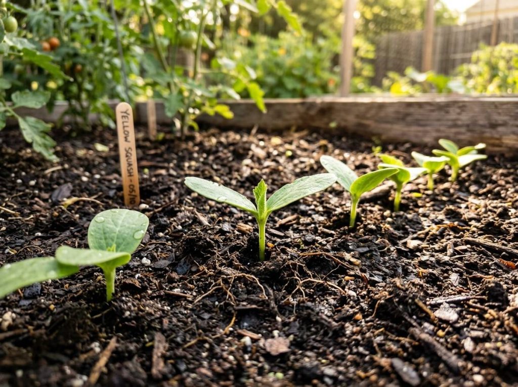 How to Plant Yellow Squash in raised beds with proper spacing and sunlight