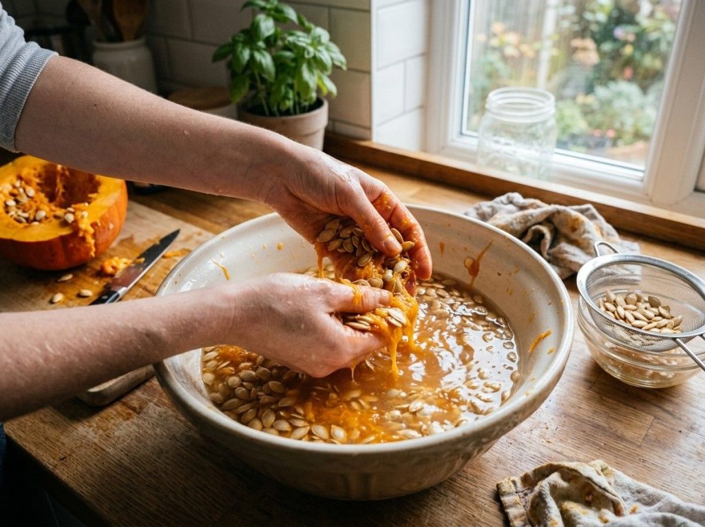 How to Save Pumpkin Seeds with proper cleaning and drying process