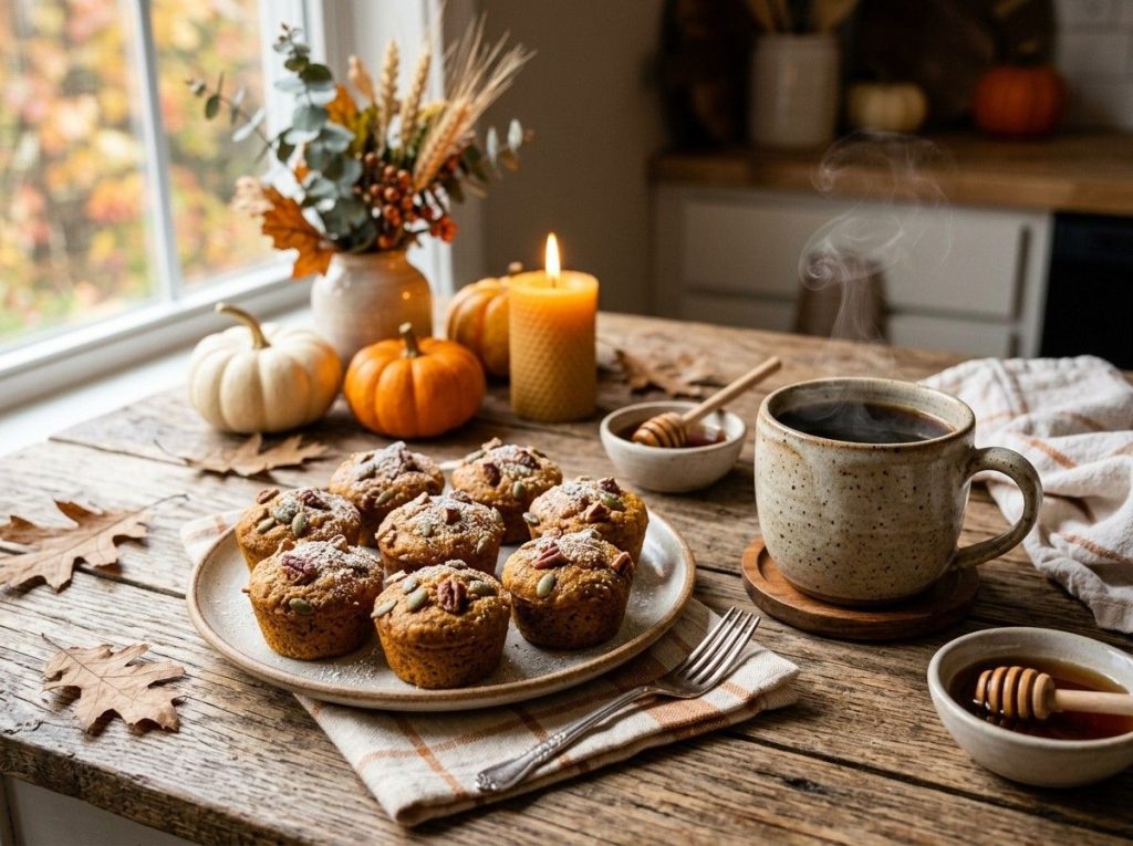 Homemade Mini Pumpkin Muffin Recipe made with pumpkin puree and warm spices