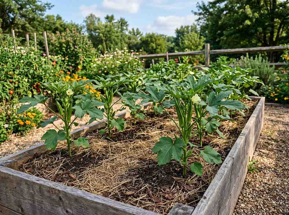 Beginner guide on Spacing for Okra Plants in raised beds and containers