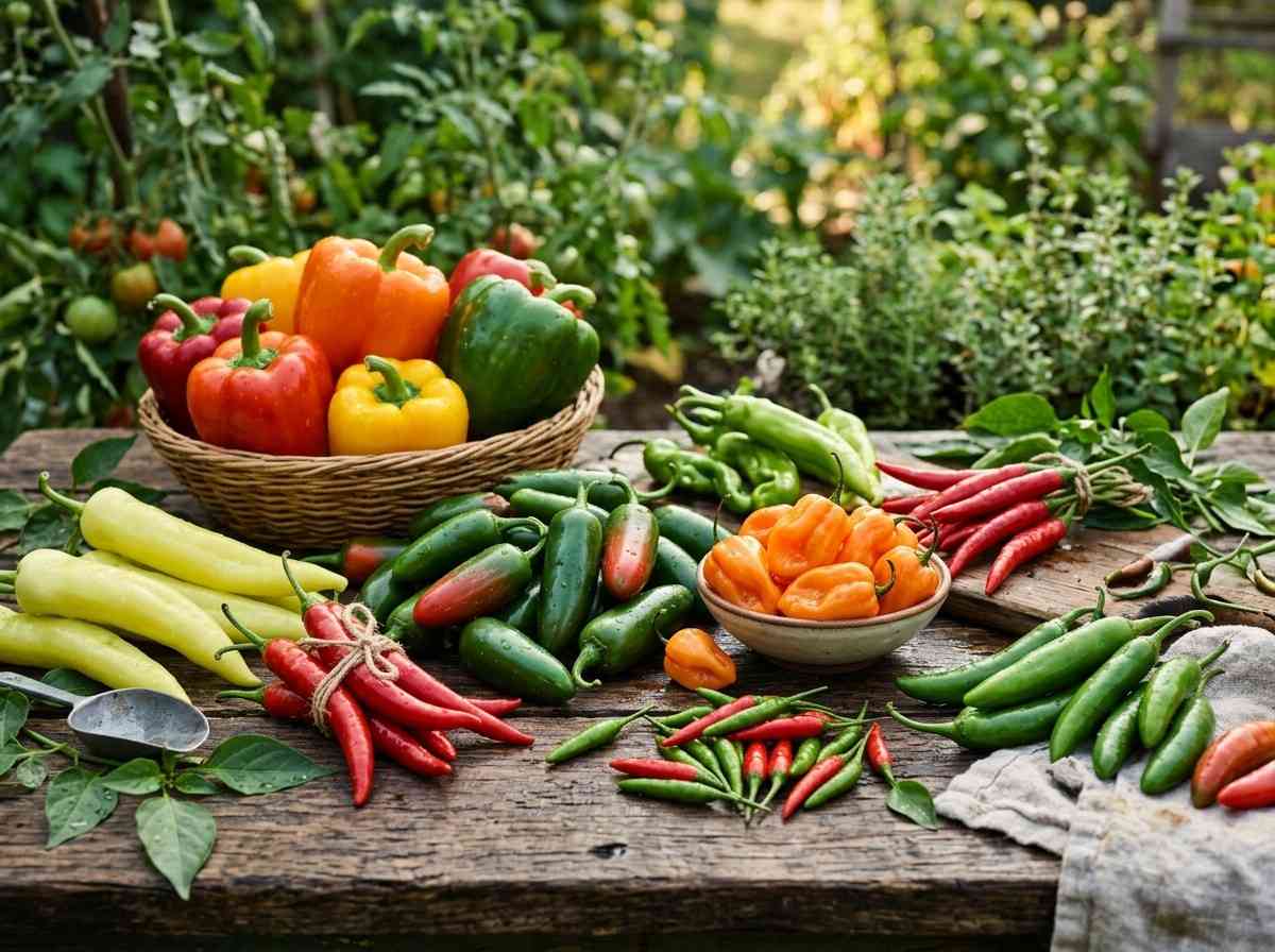 Beginner guide on Types of Peppers to Grow including sweet and hot pepper varieties