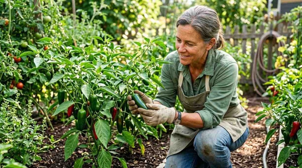 When Are Jalapeno Peppers Ready to Pick showing mature jalapeno peppers ready for harvest on the plant