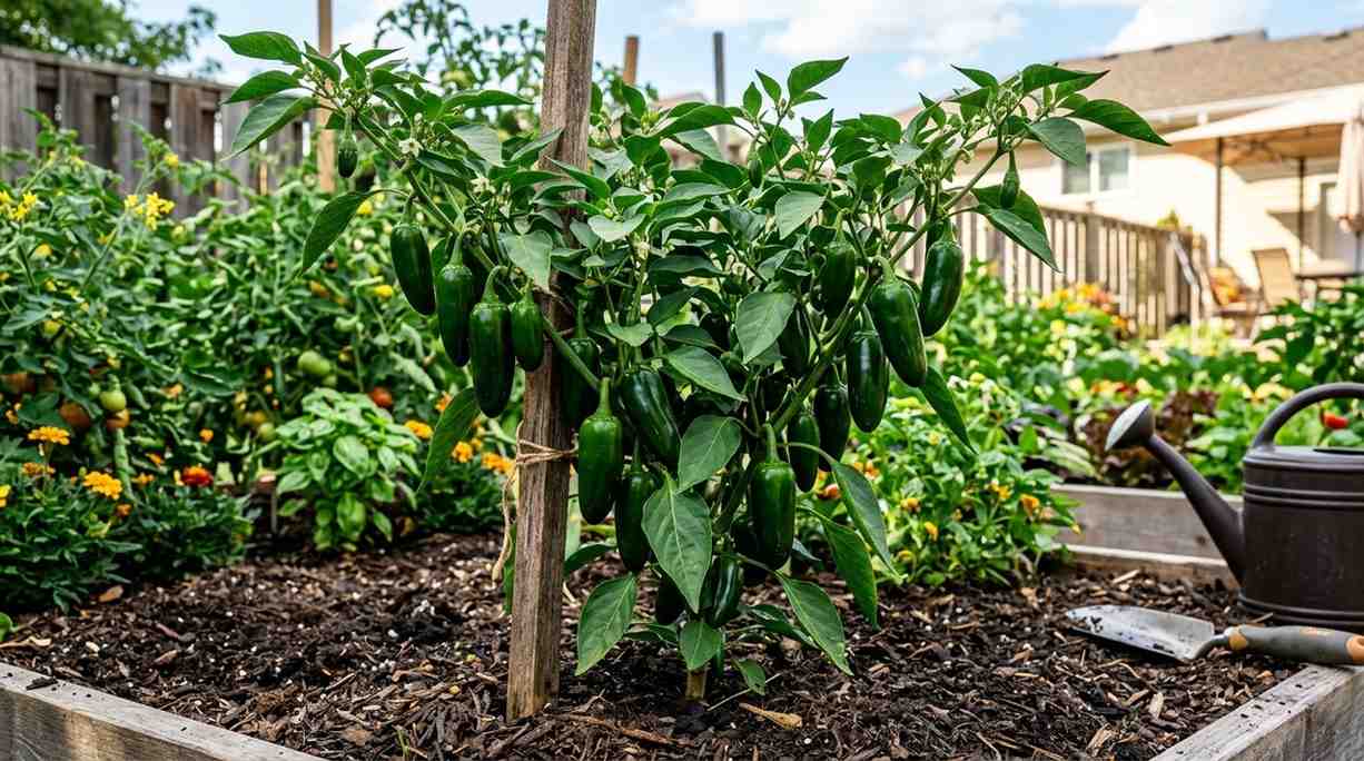 Beginner guide on When Are Jalapeno Peppers Ready to Pick with healthy pepper plants in the garden