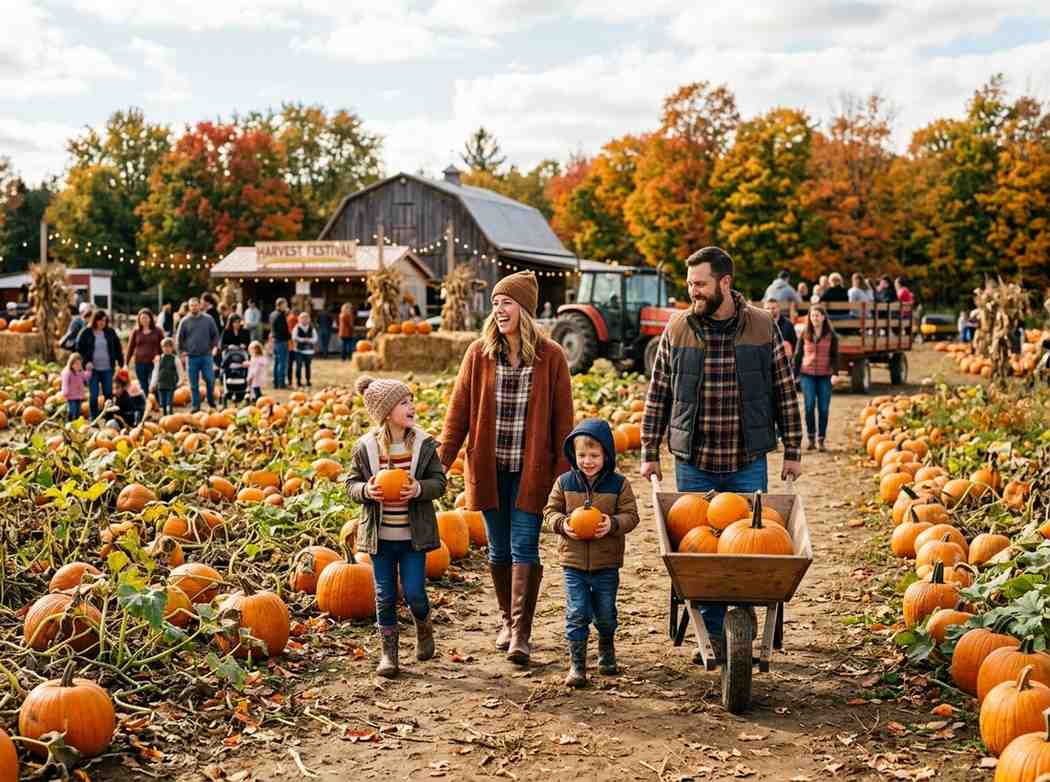 When is Pumpkin Season with colorful pumpkins displayed during fall harvest