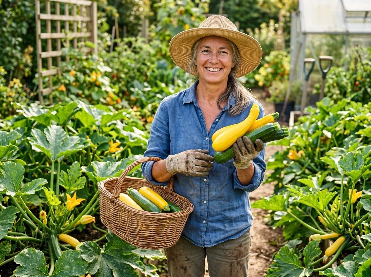 When is Summer Squash Ready to Pick showing ripe summer squash ready for harvest in the garden