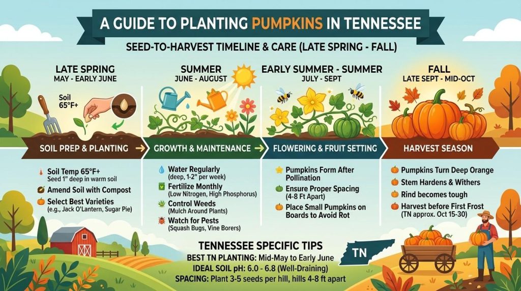 When to Plant Pumpkins in Tennessee for a successful fall harvest of pumpkins