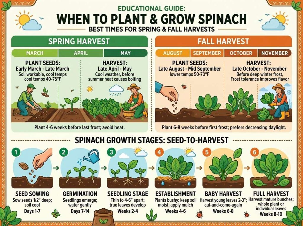 Beginner guide on When to Plant Spinach for healthy leafy green growth