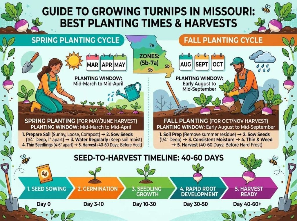 When to Plant Turnips in Missouri for strong root development and abundant harvests