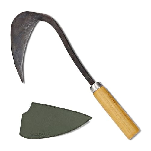 TOOLGATHER Original Homi Hand Hoe - Traditional Handmade Korean Garden Tool for Weeding Digging & Planting with Forged Steel & Chestnut and Acacia Wood Handle