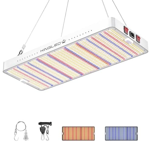 KingLED KP4000 LED Grow Light for Indoor Plants, Full Spectrum Plant Light with Veg & Bloom Mode, 400W Hanging Growing Lamp for Seed Starting Seedlings Vegetable Hydroponic Greenhouse, 5x5 Grow Tent