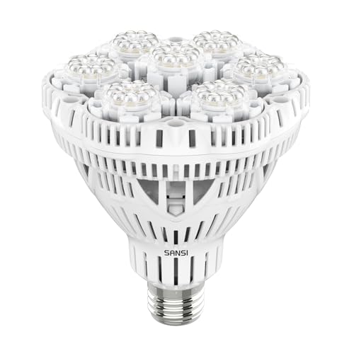 SANSI Grow Lights for Indoor Plants, Full Spectrum 36W Grow Light Bulbs (400 Watt Equiv) with Optical Lens for High PPFD, PPF 65.6 umol/s LED Energy Saving Plant Light for Indoor Growing Seed Starting