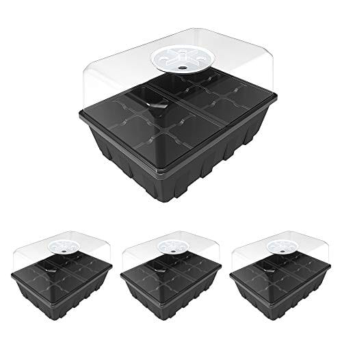 Gardzen 3 Pack Seed Starting Tray, Plant Germination Trays, Seed Starter Kit with Adjustable Humidity Vented Dome, Plant Growing Kit 6.6