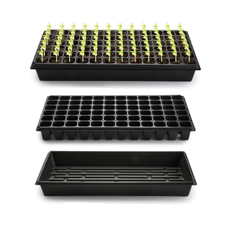 RooTrimmer 10 Pack 1020 Trays No Holes and 10 Pack 72 Cell Seed Starter Tray, 20