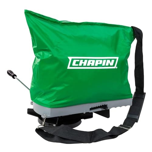 Chapin 84700G Lawn and Garden Spreader, 25Lbs, Grass Seed, Fertilizers, Granular Material, Handheld Bag Seeder, Waterproof, 6 Settings, Enclosed Gears, Rear Baffle, Adjustable Gravity Flow
