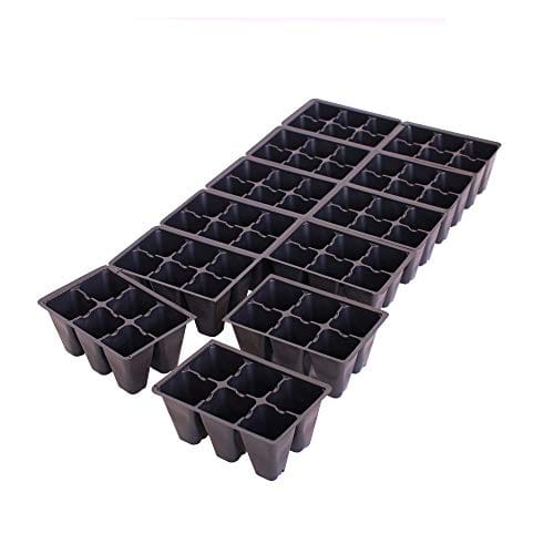Handy Pantry Black Plastic Garden Tray Inserts – 10 Sheets, 72 Planting Pot Cells Each – 2x3 Nested x12 Configuration – Ideal for Nursery, Greenhouse, Seed Starting, and Vegetable Gardening