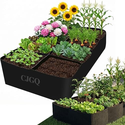 CJGQ Fabric Raised Garden Bed 6x3x1ft Garden Grow Bed Bags for Growing Herbs, Flowers and Vegetables 128 Gallon