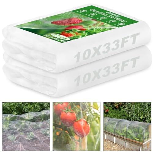 Remiawy Garden Netting, 2 Pack 10 x 33 FT Ultra Fine Garden Mesh Netting for Plants, Gardening Raised Bed Barrier Row Cover Protection Screen for Fruits Flowers Vegetables from Birds Animals Deer