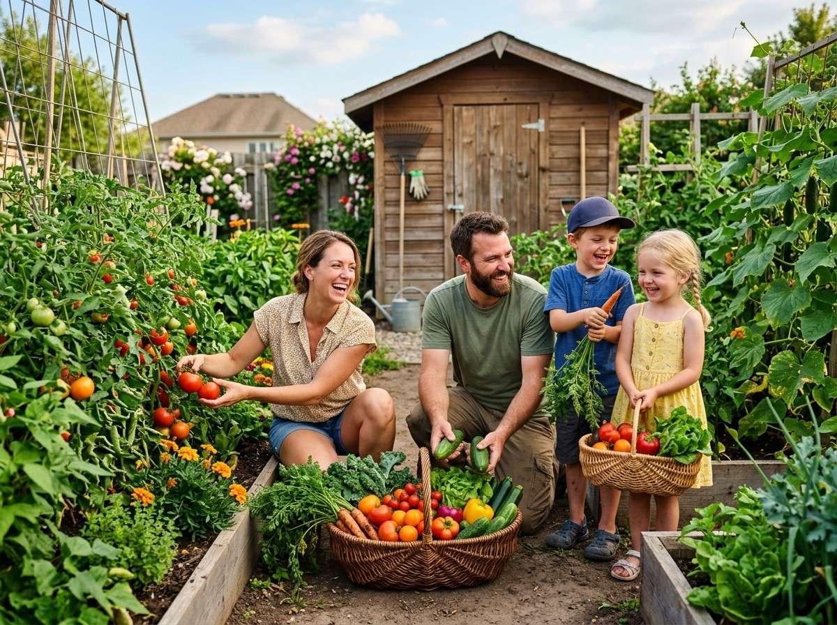 Backyard Vegetable Garden Ideas for growing seasonal vegetables in a well-organized home garden.
