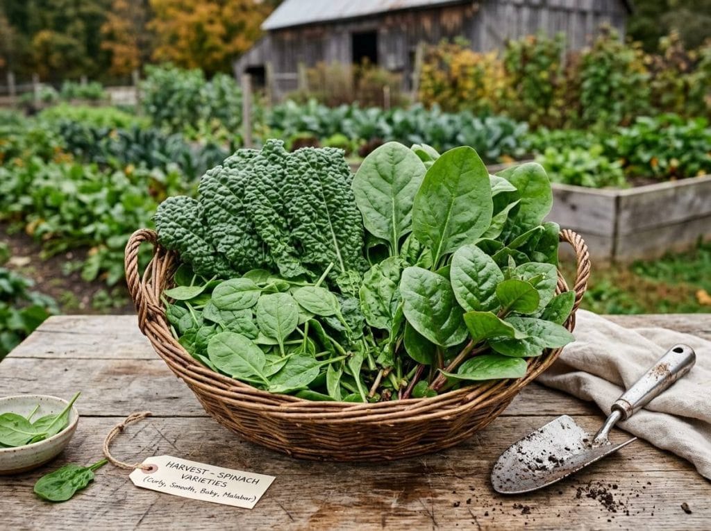 Different Kinds of Spinach featuring fresh spinach leaves with different textures and shapes