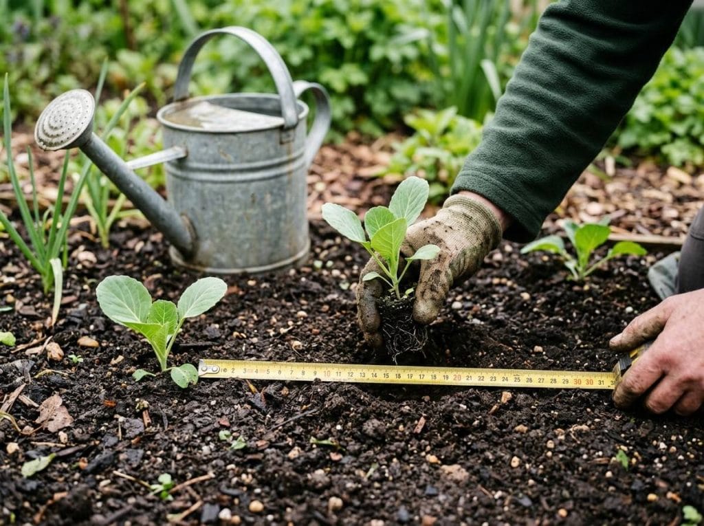 How Far Apart to Plant Cabbage in fertile, well-drained soil with neatly arranged garden rows.