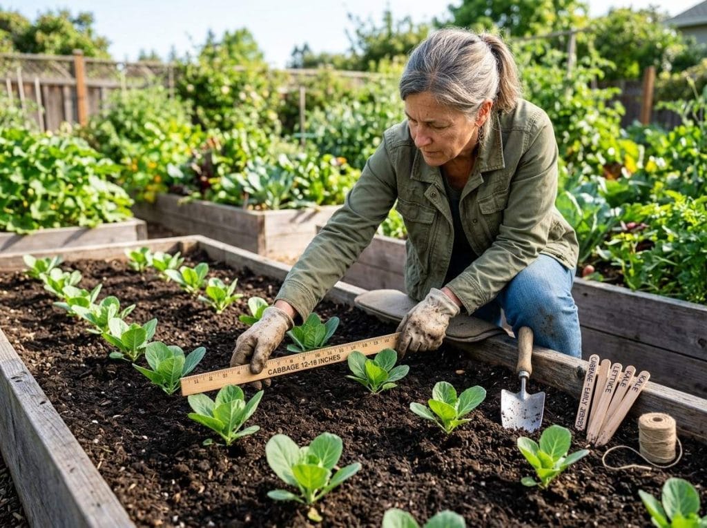 How Far Apart to Plant Cabbage for improved airflow, larger cabbage heads, and healthier plants.