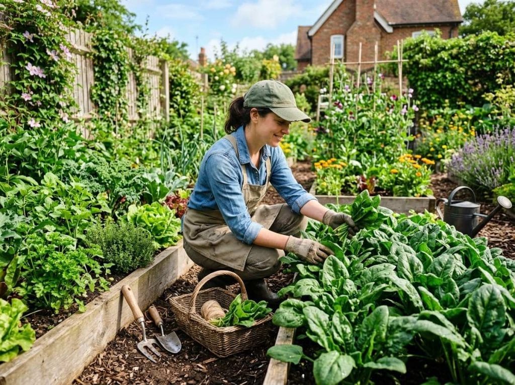 How Long Does Spinach Take to Grow showing spinach seedlings developing into mature leafy greens.