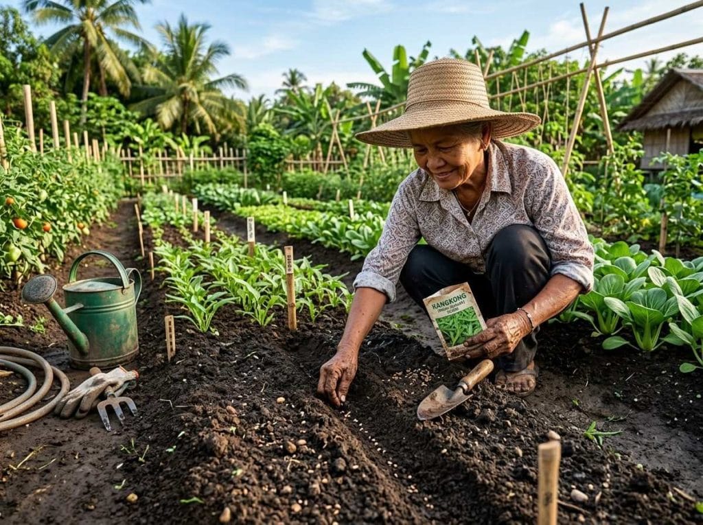 How to Grow Water Spinach Kangkong showing healthy kangkong growing in a water garden