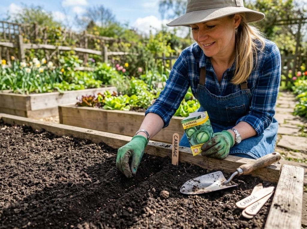 How to Plant Cabbage Seeds by sowing them in nutrient-rich, well-drained soil for healthy growth.