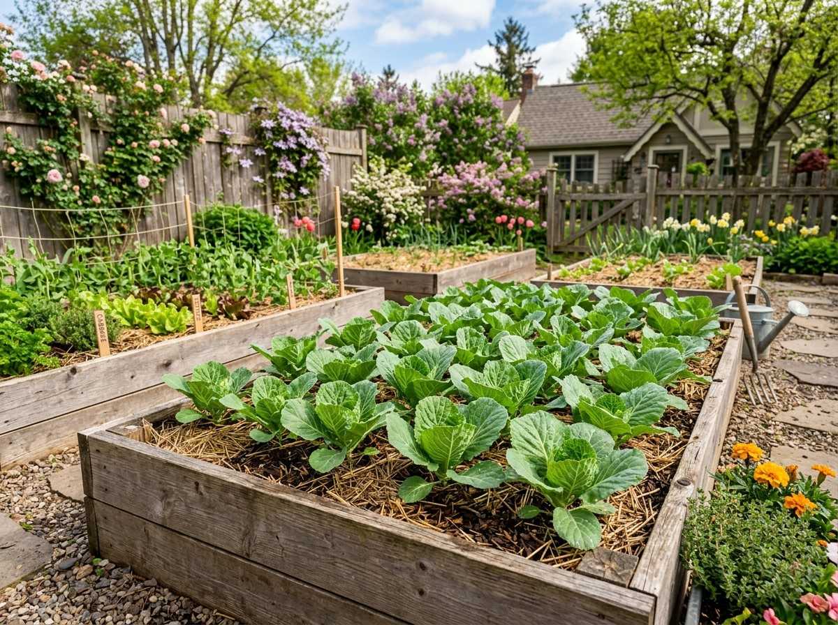 How to Plant Cabbage Seeds in a raised garden bed under full sun for a productive harvest.