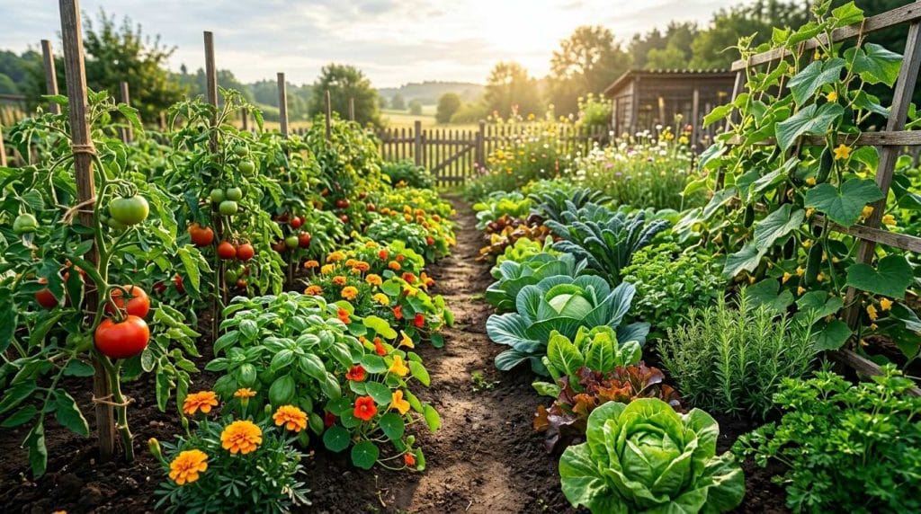 Organic Solutions for Garden Plant Problems with healthy vegetables protected using eco-friendly gardening methods.