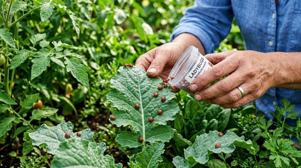 Organic Solutions for Garden Plant Problems using natural pest control and healthy vegetable plants in a home garden.