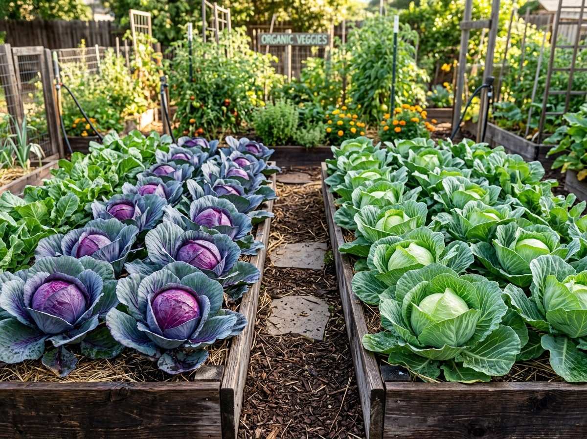 Red Cabbage Vs Green Cabbage highlighting differences in color, texture, and leaf structure.