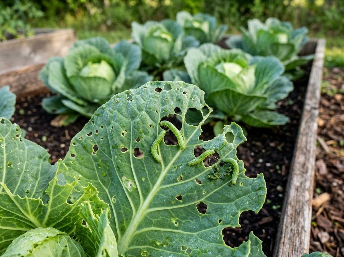 Worms in Cabbage Plants illustrating natural pest control methods to protect healthy cabbage plants.
