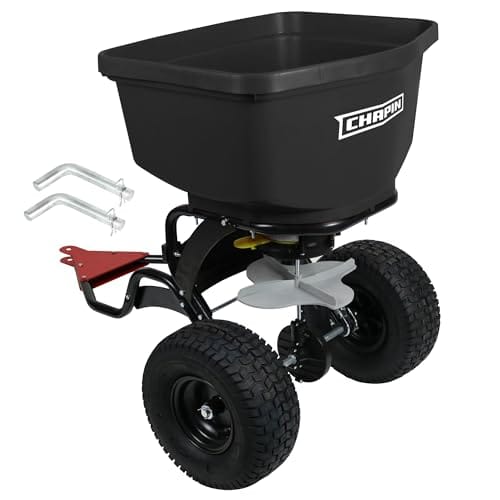Chapin 8622B Tow & Pull Behind Broadcast Spreader, 150lbs Capacity, Auto‑Stop Dual Impeller, Enclosed Bearings, Use for Seed & Fertilizer, Heavy‑Duty Farm/ATV/UTV