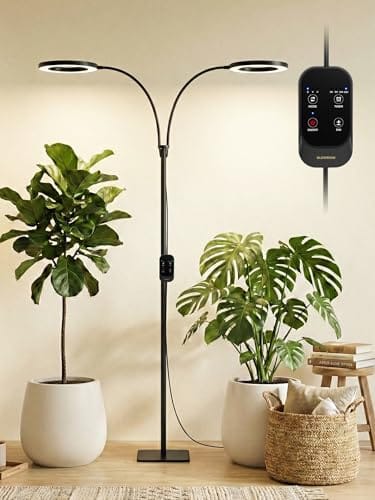 GLOWRIUM 48W LED Dual-Head Grow Light for Indoor Plants, 23.5-71
