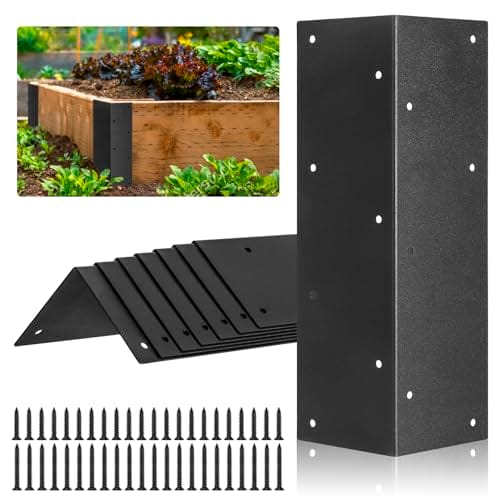Set of 8 Raised Garden Bed Corner Brackets with Wood Screws for 20