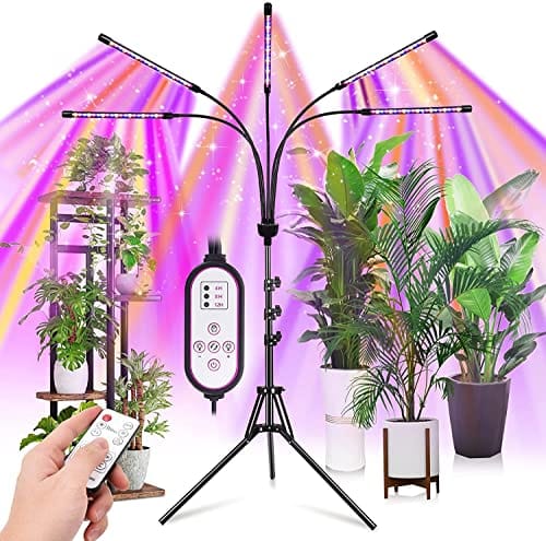 yentbokj Grow Lights for Indoor Plants,5 Heads Red Blue White Full Spectrum Plant Light with 15-60