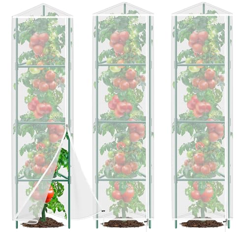 3 Pack Garden Bird Netting Plant Cover for Triangle Tomato Cage, 48