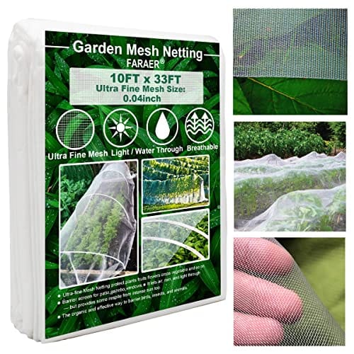 Garden Netting, Plant Covers 10x33Ft Net Ultra Fine Mesh Protection Netting for Vegetable Plants Fruits Flowers Crops Greenhouse Row Cover Raised Bed Barrier Screen Protection Net Cover (10x33ft)