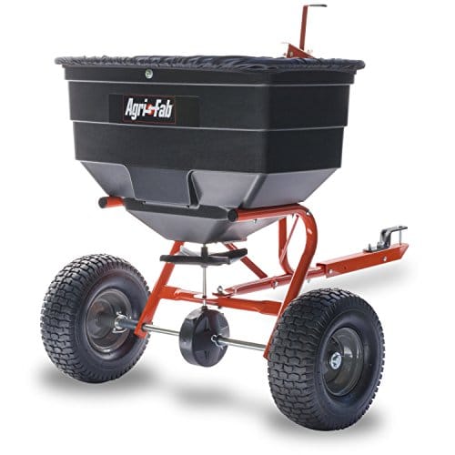 Agri-Fab Tow Behind ATV/UTV Broadcast Spreader for Seed, Fertilizer, Salt and Ice Melt, 185 lb Capacity with 12 Ft Spread Width