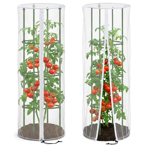 2 Pcs Garden Bird Netting Cover for Round Tomato Cage, 59