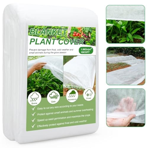 YDSL Plant Cover 10 Ft x 33 Ft Plant Covers Freeze Protection with Ultra Fine Mesh Reusable Floating Row Cover Netting for Plants Vegetables Flowers Fruits Frost Sun Protection 1.06oz/yd²
