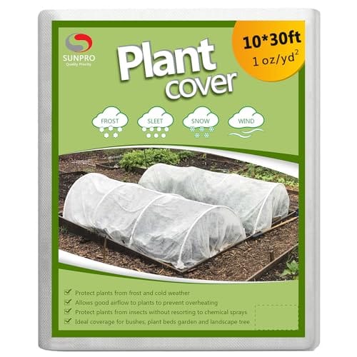 Plant Covers Freeze Protection, 10ft x 30ft 1.0oz/yd² Reusable Floating Row Cover, Frost Cloth for Outdoor Plants, Breathable Frost Blanket for Winter Cold Weather & Pest Protection