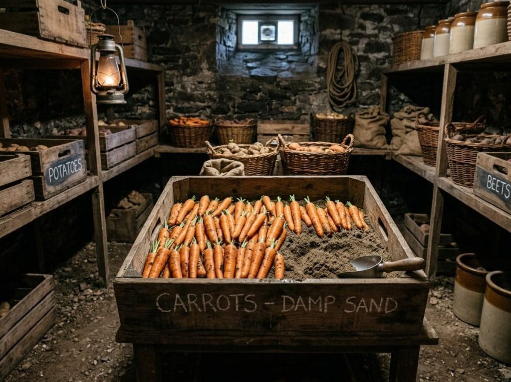 Best Way to Store Carrots by removing the leafy tops and placing fresh carrots in a cool storage container.