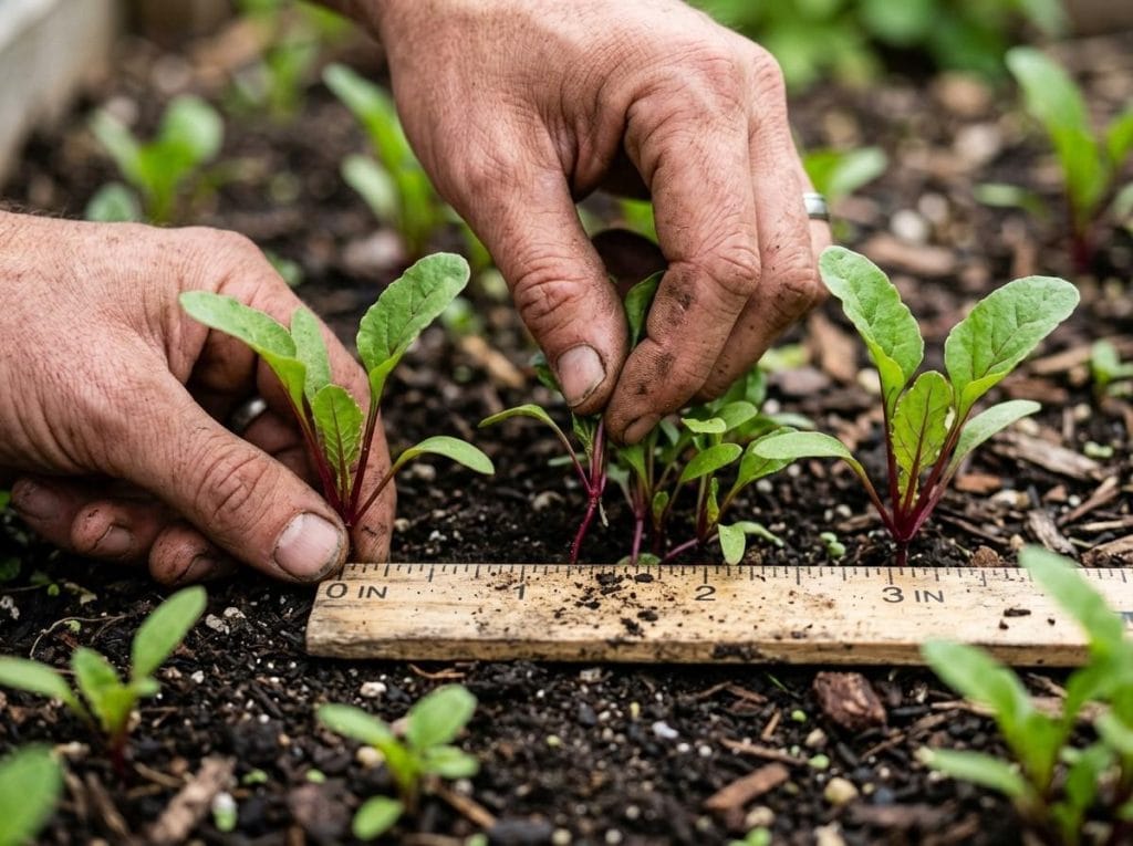 How Far Apart to Plant Beets for improved airflow, healthy growth, and larger beet root production.