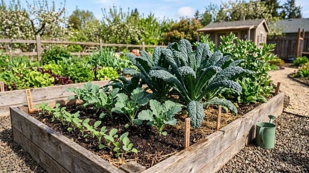 How Long Does Kale Take to Grow from seed to harvest in a healthy backyard vegetable garden.