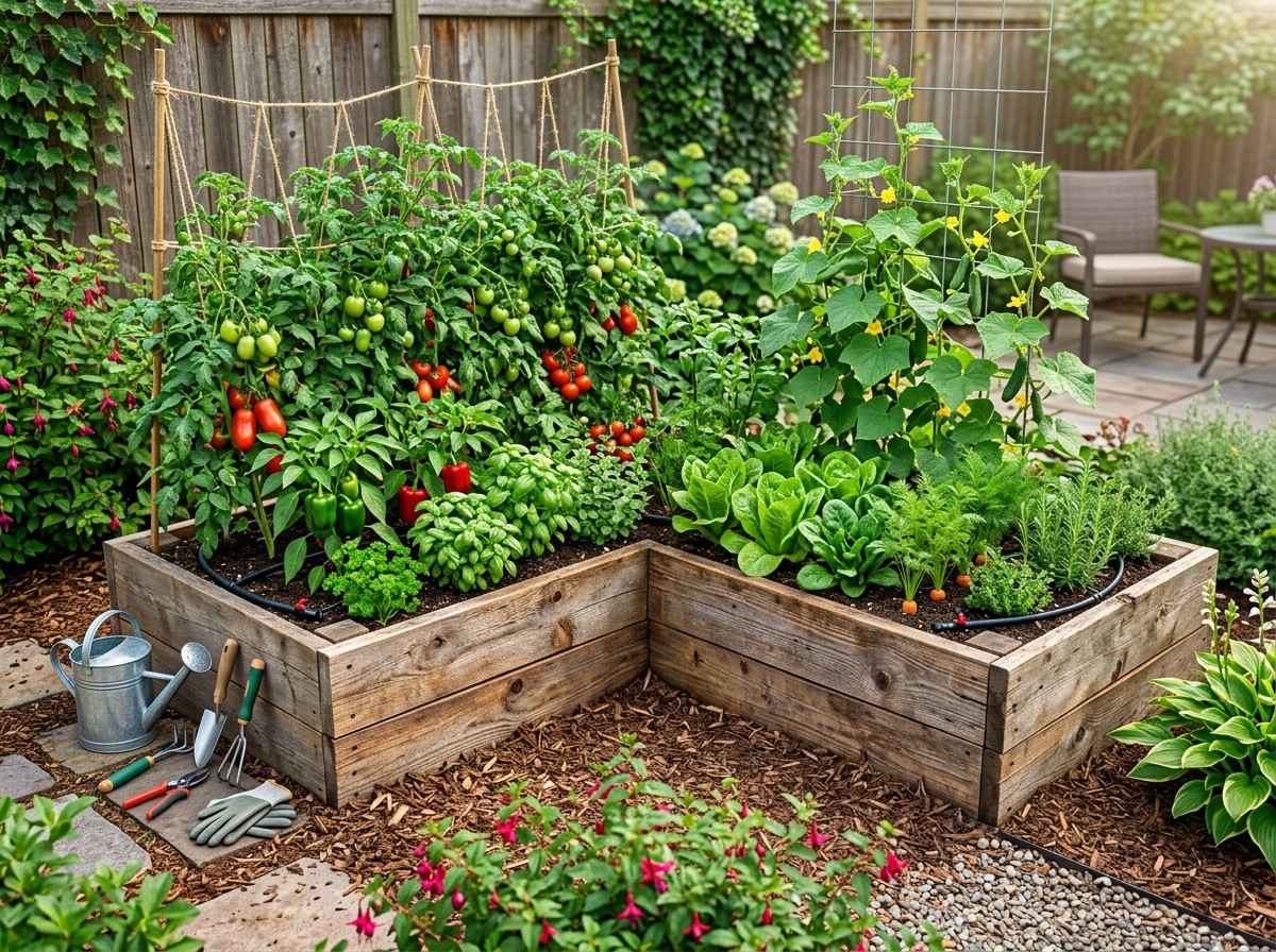 L Shaped Raised Garden Bed