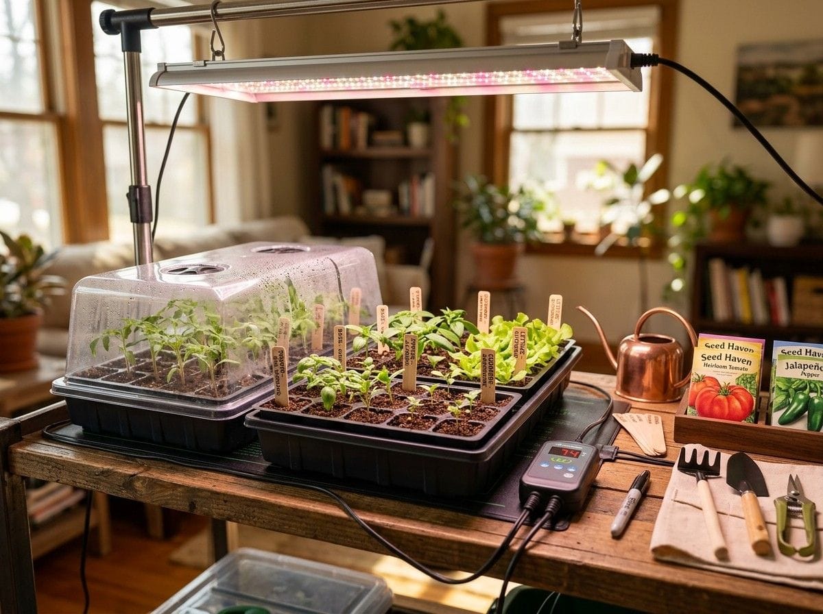 Seed Starting Kit With Light And Heat Mat