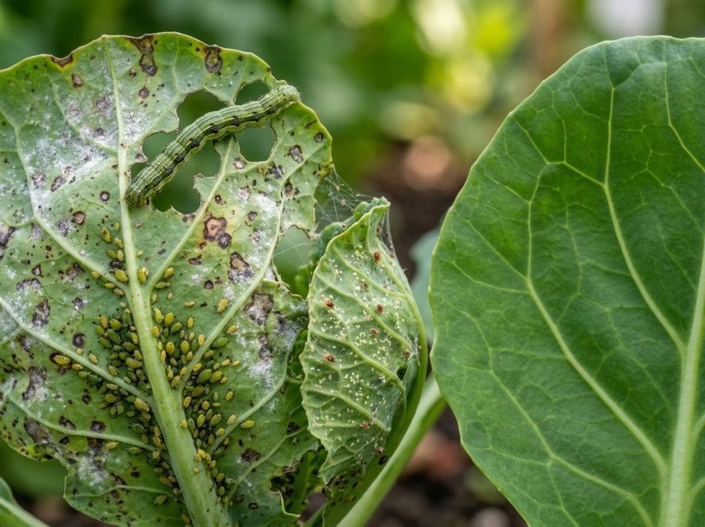 Vegetable Plant Pest And Disease Control Guide illustrating common garden pests, plant diseases, and effective treatment solutions.