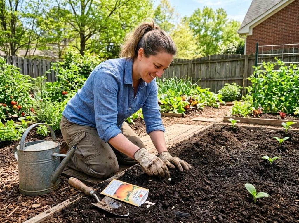 When to Plant Pumpkins in NC with healthy pumpkin vines developing under warm growing conditions.